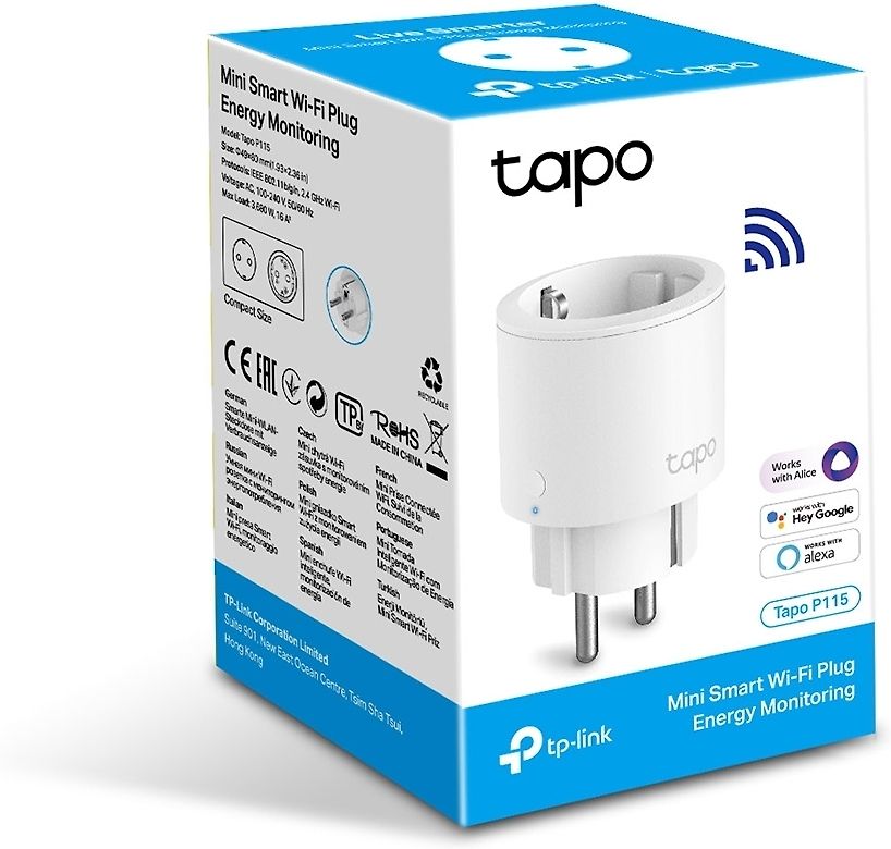 TP-LINK Tapo P115 - fjärrstyrt  WiFi strömuttag (med förbrukningsmätare)