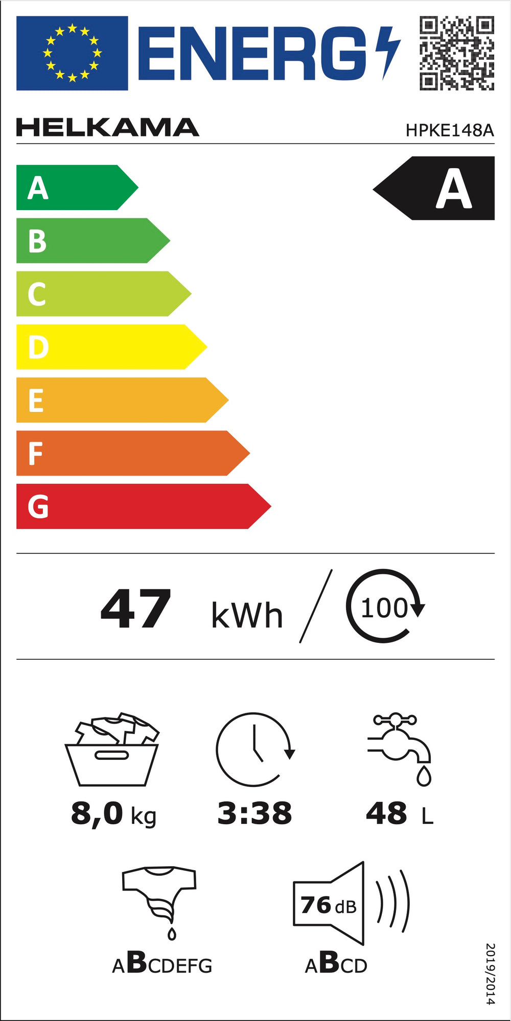 Helkama HPKE148A tvättmaskin