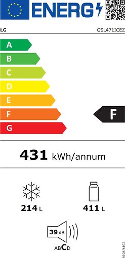LG GSL471ICEZ  Side By Side-kaappi teräs