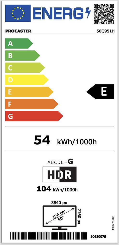 ProCaster 50Q951H 50" 4K Android QLED TV