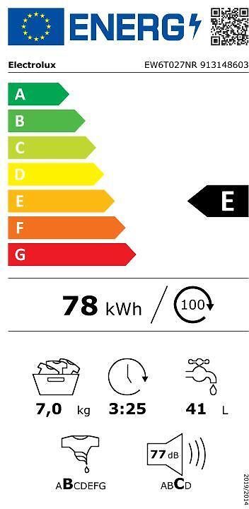 Electrolux EW6T027NR TimeCare 500 toppmatad tvättmaskin