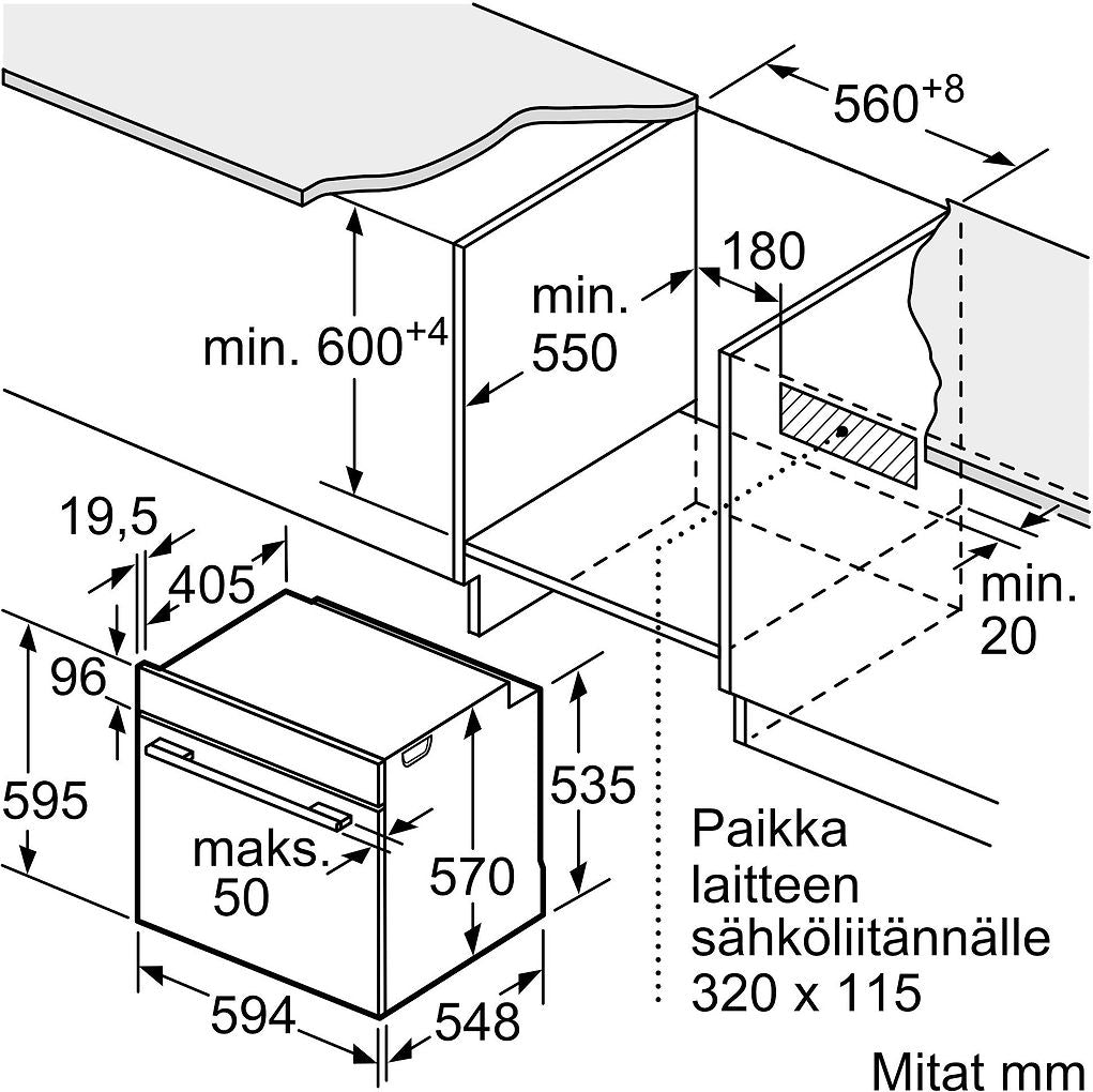 Siemens HB510ABR0S iQ100 -erillisuuni, teräs