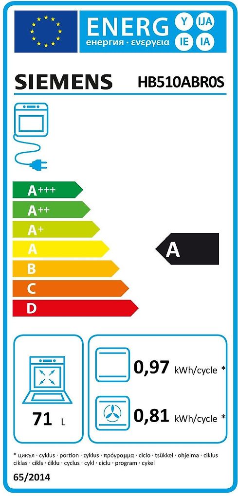 Siemens HB510ABR0S iQ100 - ugn, stål