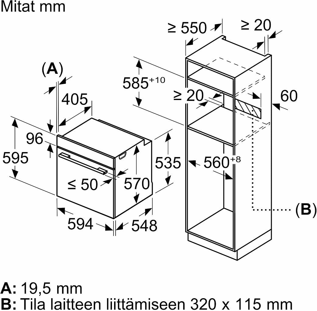 Siemens HB510ABR0S iQ100 -erillisuuni, teräs