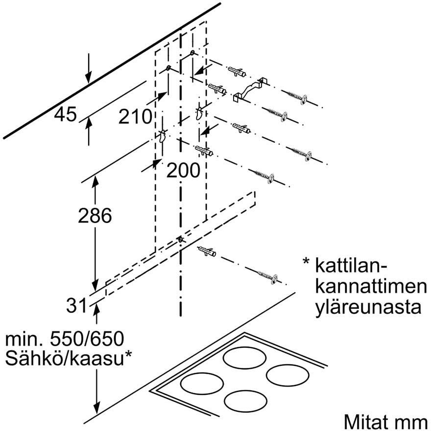 Bosch DWB96BC50 Serie 2 - spisfläkt, stål, 90 cm