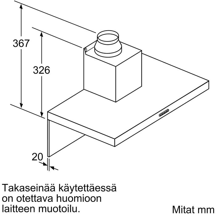 Bosch DWB96BC50 Serie 2 - spisfläkt, stål, 90 cm