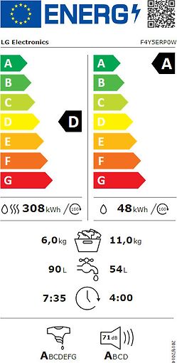 LG F4Y5ERP0W -kuivaava pesukone