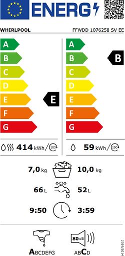 Whirlpool FFWDD 1076258 SV EE -kuivaava pesukone