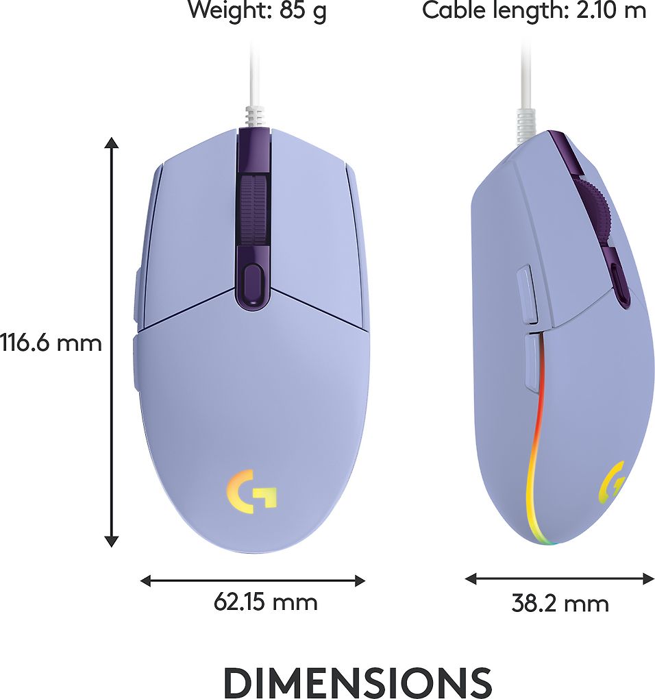 Logitech G203 Lightsync -pelihiiri, violetti