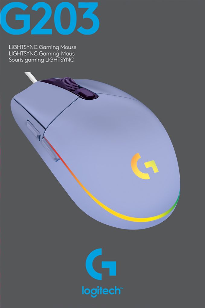 Logitech G203 Lightsync -pelihiiri, violetti