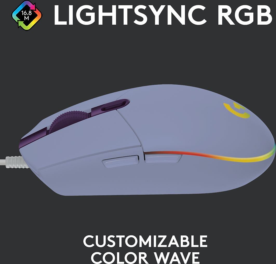 Logitech G203 Lightsync -pelihiiri, violetti