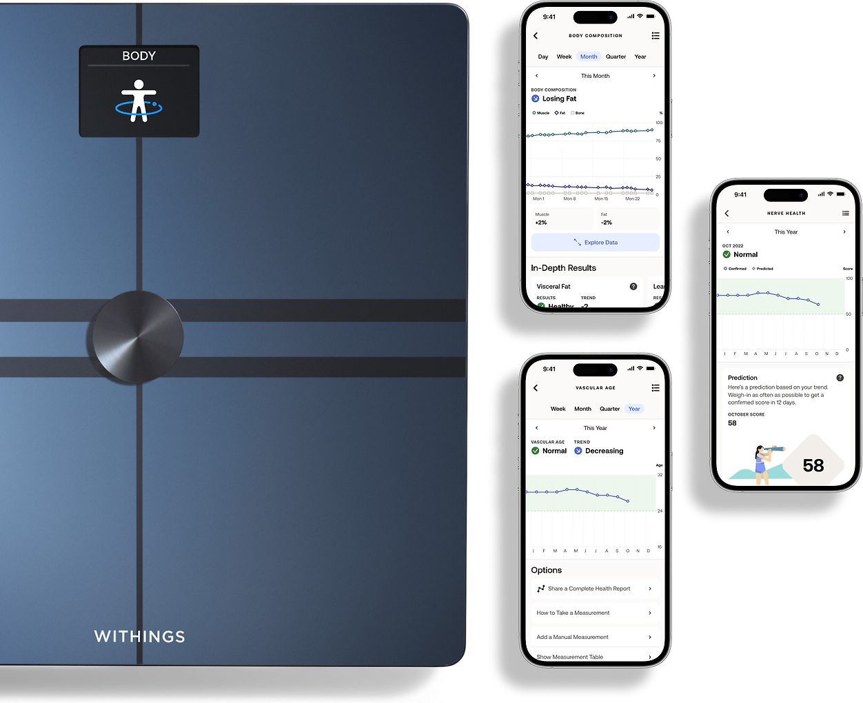 Withings Body Comp Black -kehonkoostumusvaaka wifi-yhteydellä