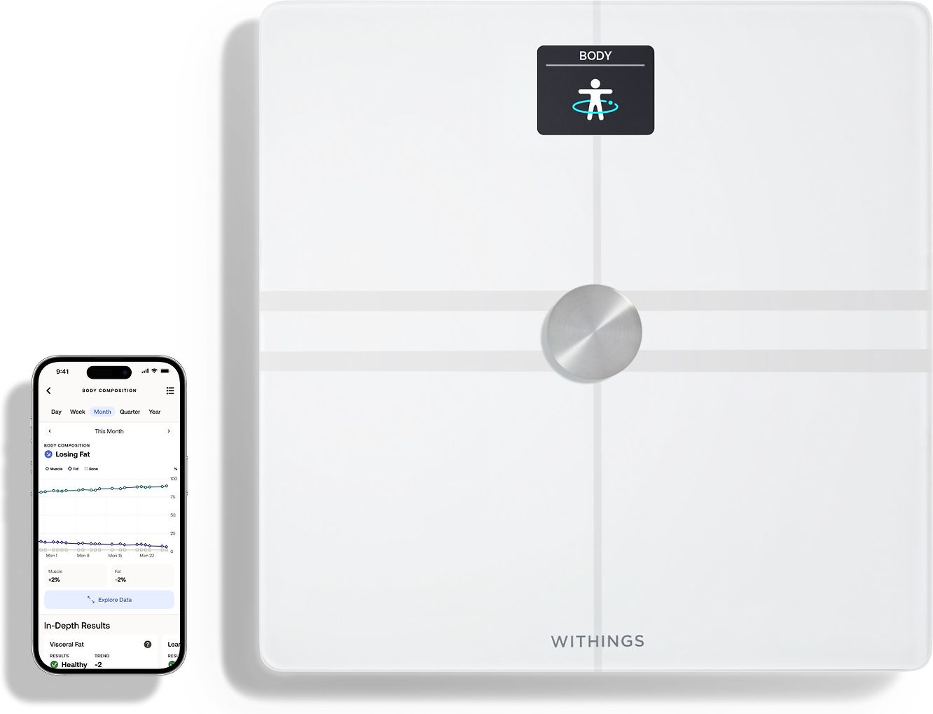 Withings Body Comp White -kehonkoostumusvaaka wifi-yhteydellä