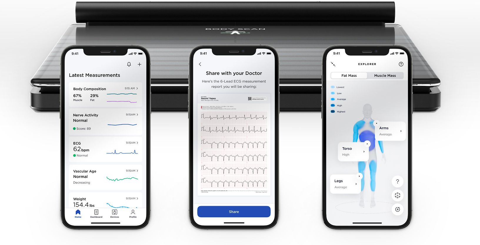 Withings Body Scan -älyvaaka, musta