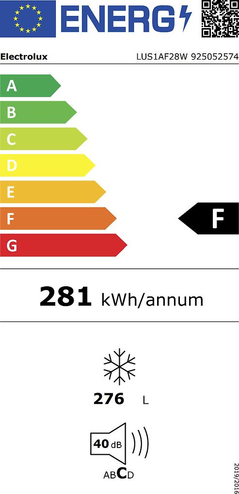 Electrolux LUS1AF28W kaappipakastin, valkoinen