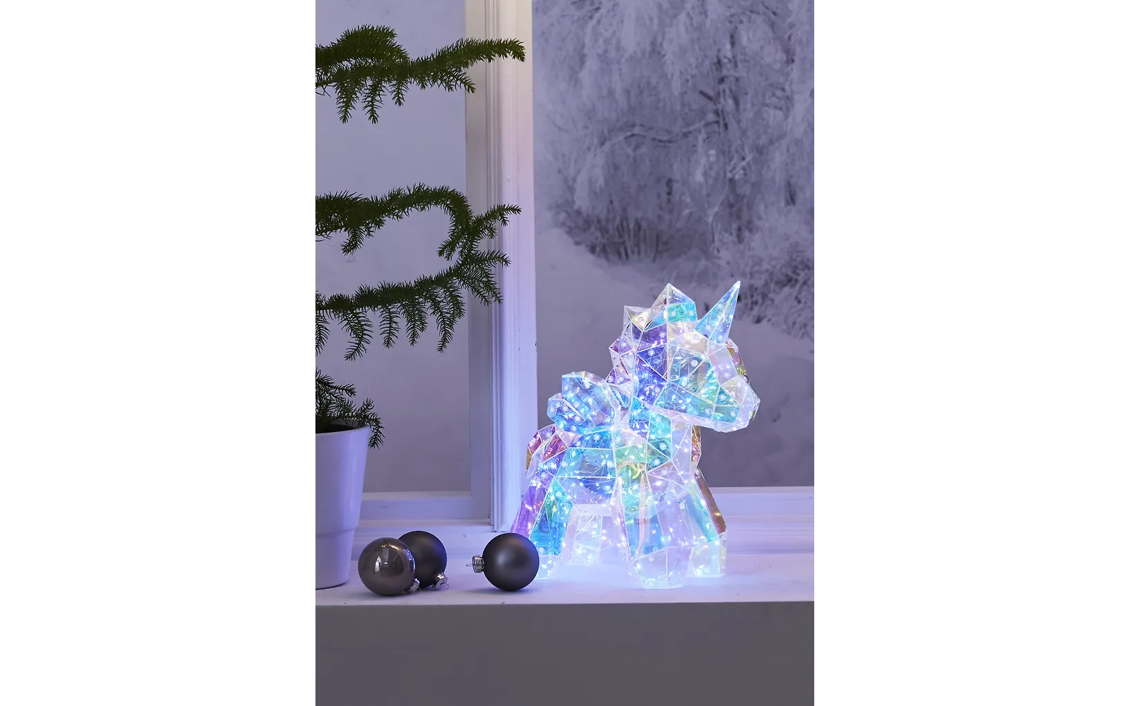 Star Trading Magic LED-enhörning med ljus, bordsdekoration, 30 cm