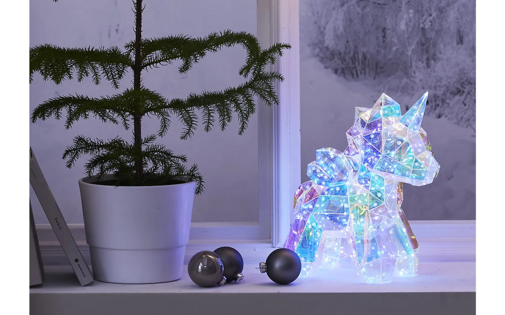 Star Trading Magic LED yksisarvinen valoilla, pöytäkoriste, 30 cm