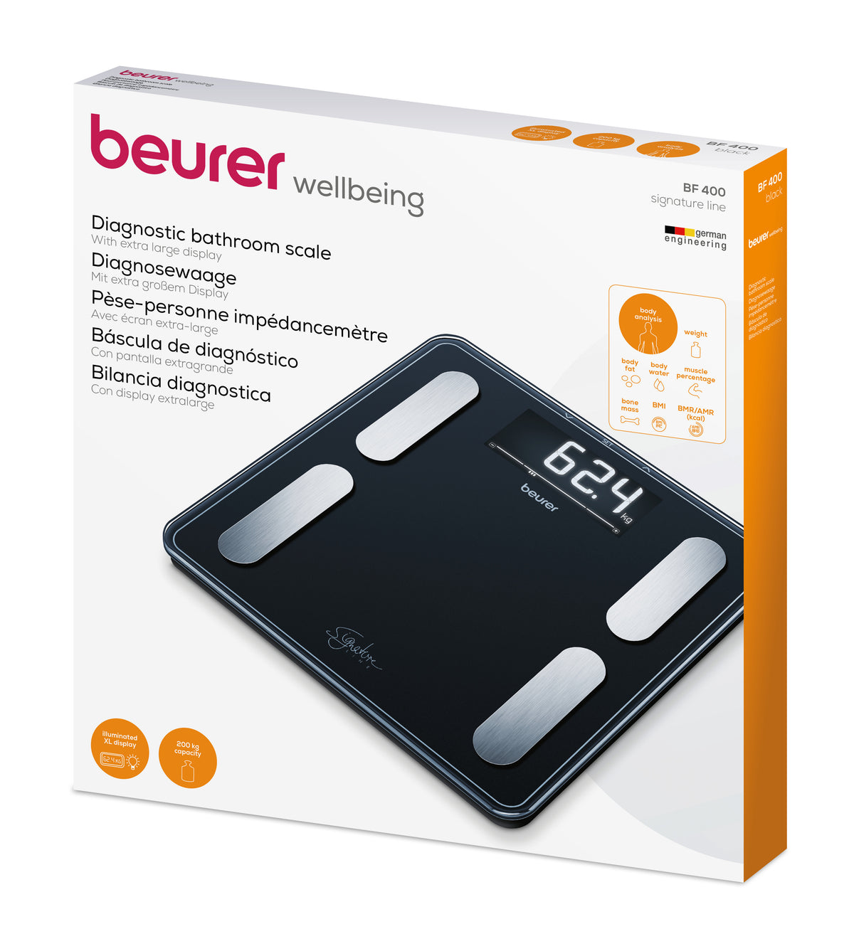 Beurer BF400 Signature line diagnostiikkavaaka, musta – kuva 4