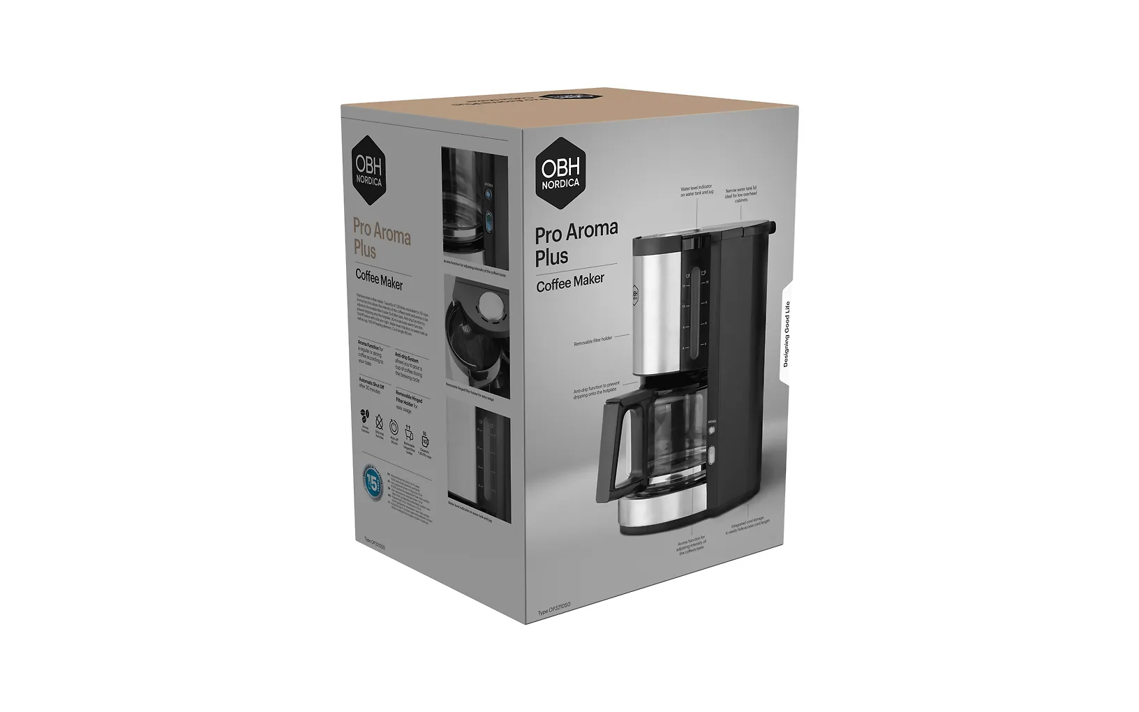 OBH Nordica Pro Aroma Plus kaffebryggare 1,25 l / 10 koppar