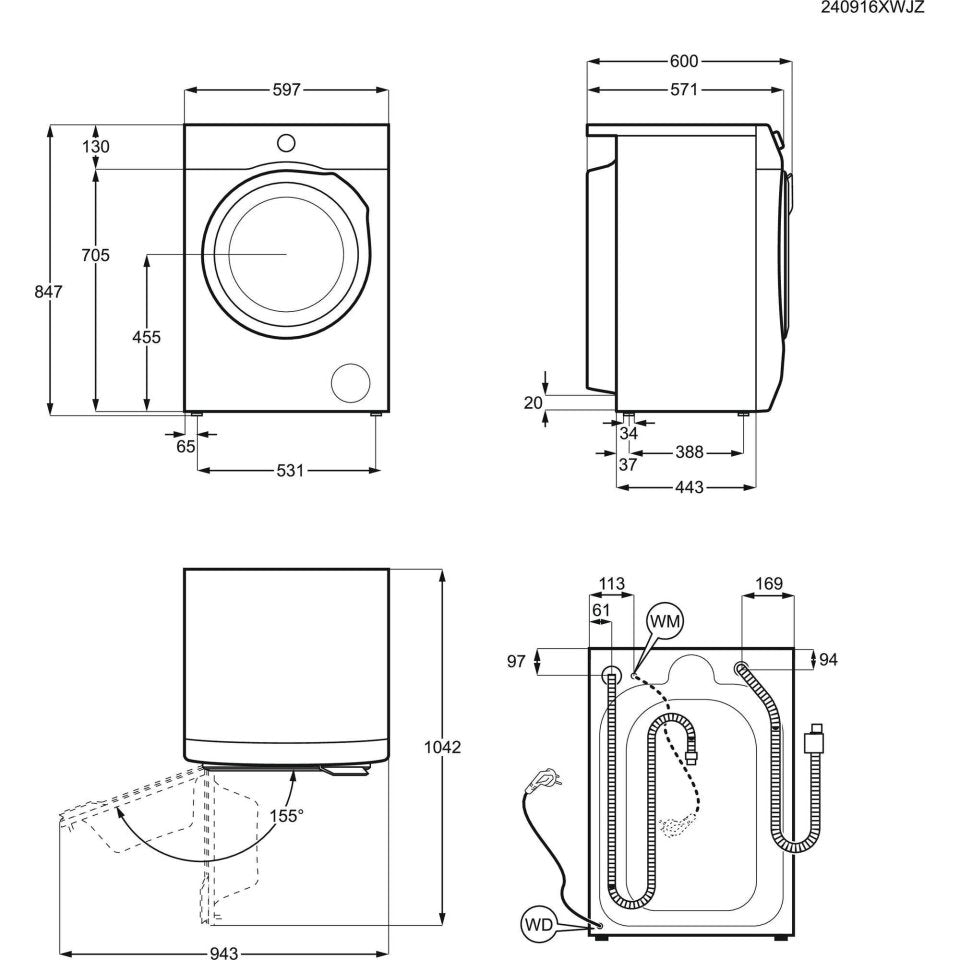 AEG 8000 PowerCare kuivaava pyykinpesukone (LWR834G96T)