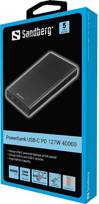 Sandberg Powerbank USB-C PD 127 W varavirtalähde, 40000 mAh – kuva 2