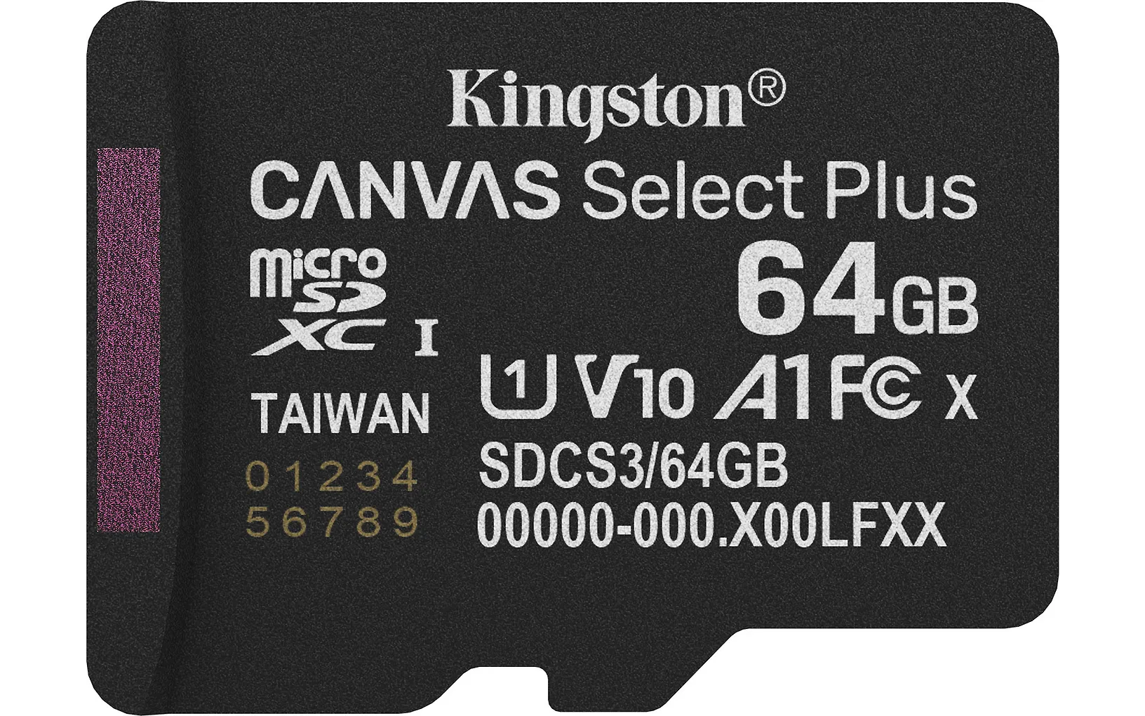 Kingston 64 Gt Canvas Select Plus Gen3 UHS-I microSD muistikortti + SD-adapteri
