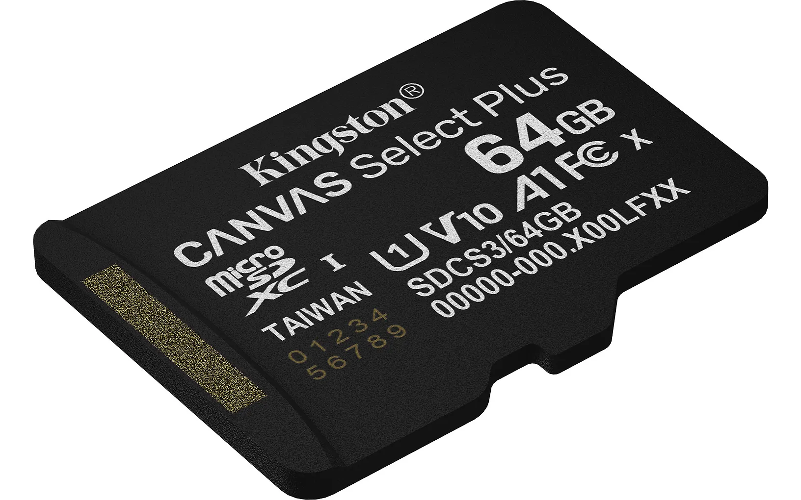 Kingston 64 Gt Canvas Select Plus Gen3 UHS-I microSD muistikortti + SD-adapteri