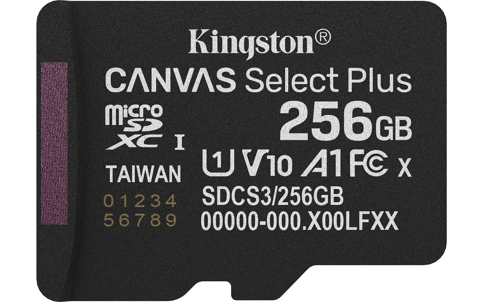 Kingston 256 Gt Canvas Select Plus Gen3 UHS-I microSD muistikortti + SD-adapteri