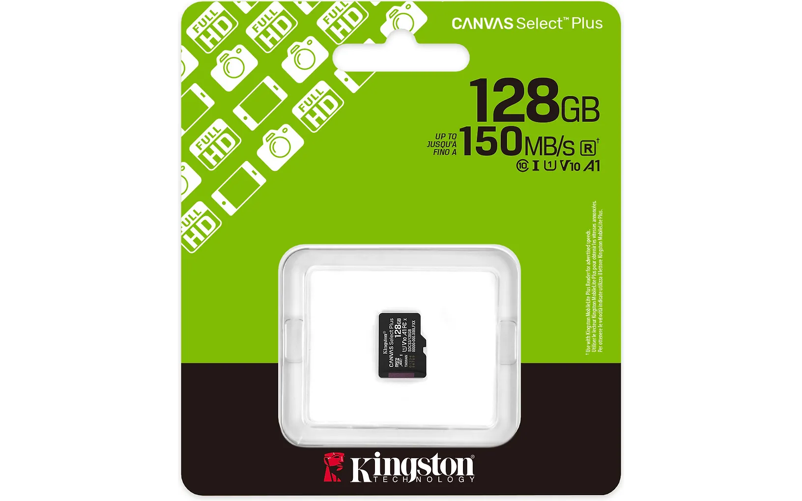 Kingston 128 Gt Canvas Select Plus Gen3 UHS-I microSD muistikortti