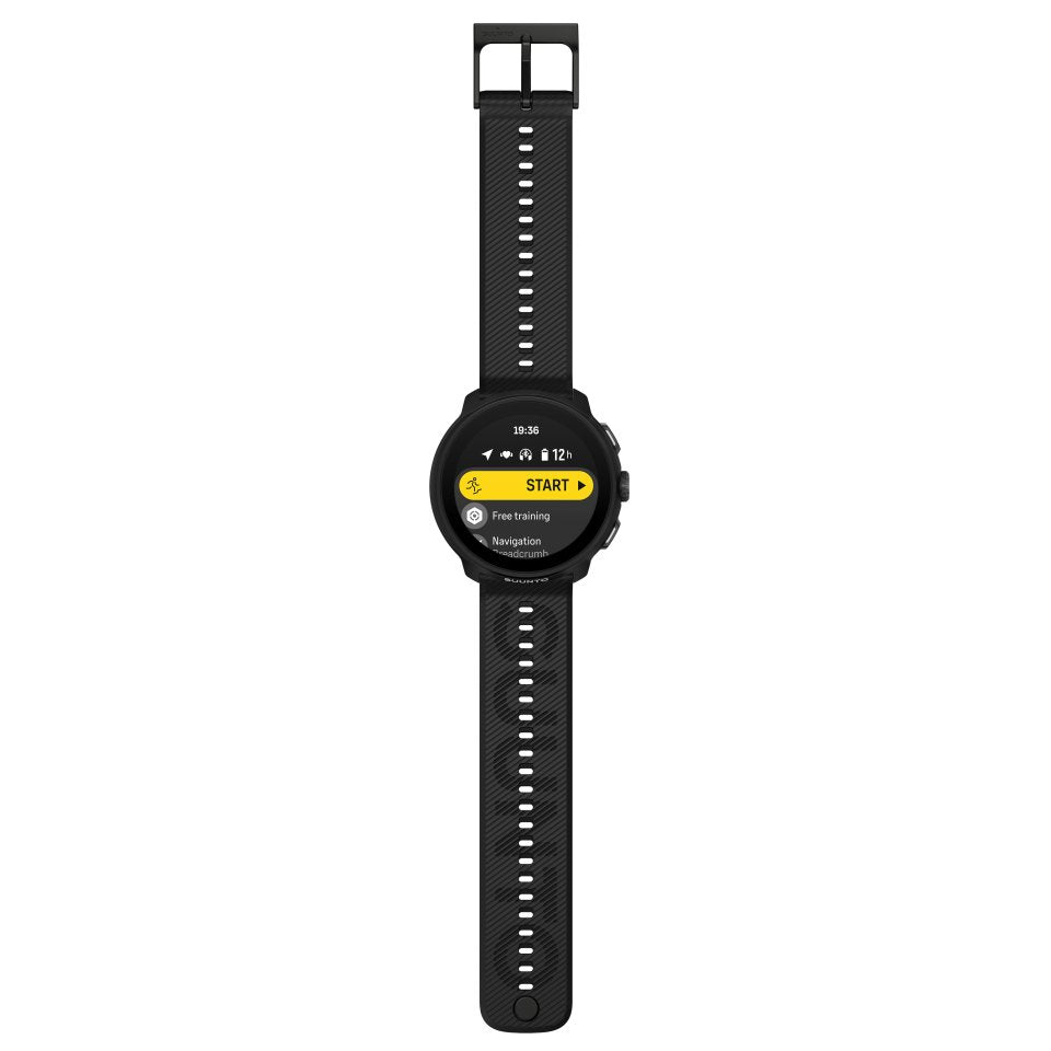Suunto Run urheilukello, 46 mm, All Black silikonirannekkeella