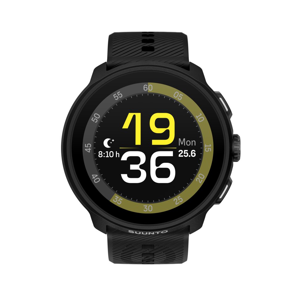 Suunto Run urheilukello, 46 mm, All Black silikonirannekkeella