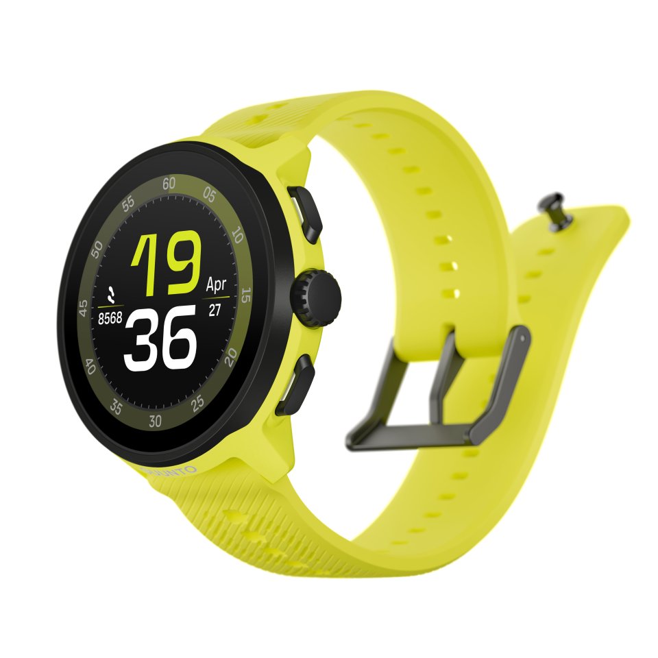 Suunto Run urheilukello, 46 mm, Lime silikonirannekkeella