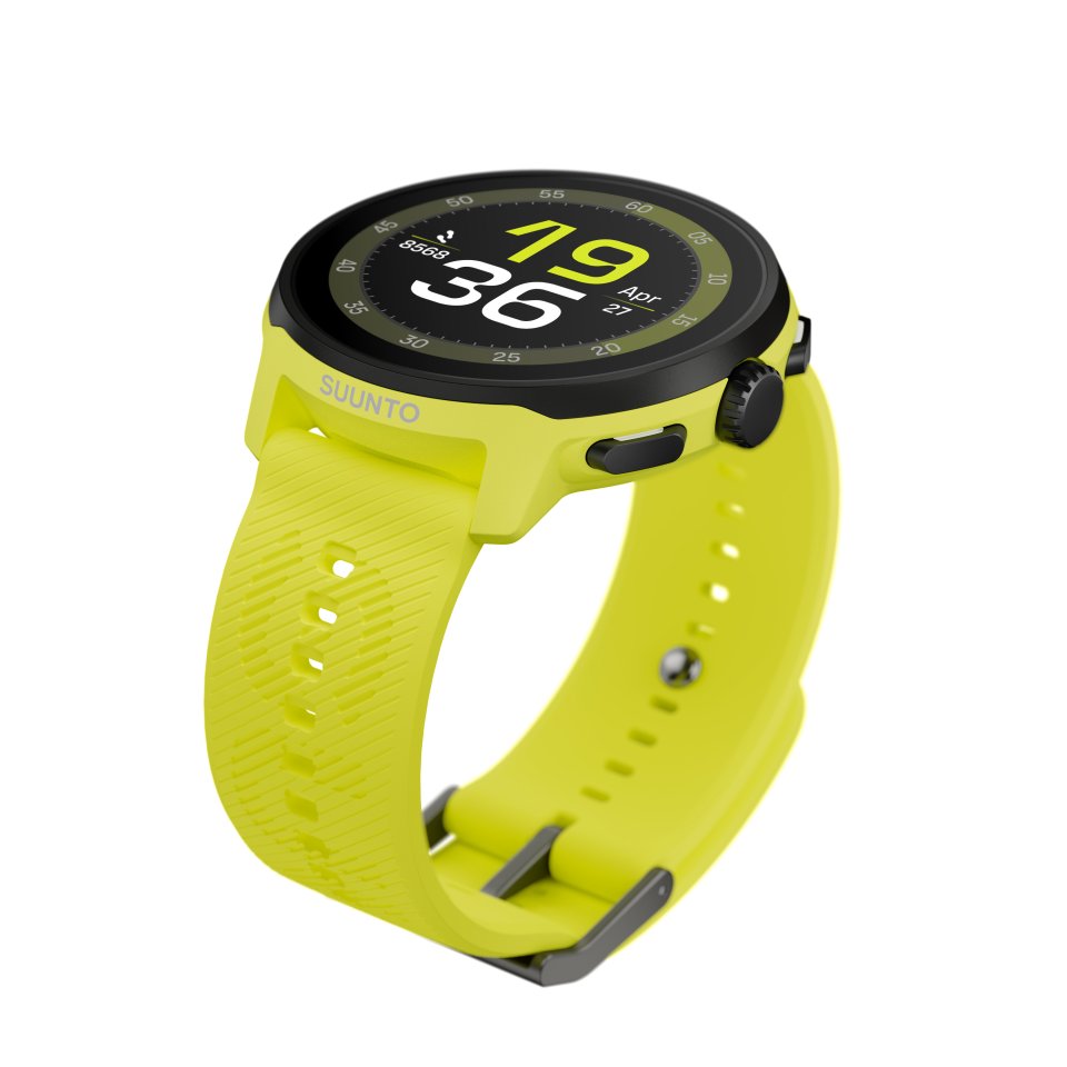 Suunto Run urheilukello, 46 mm, Lime silikonirannekkeella