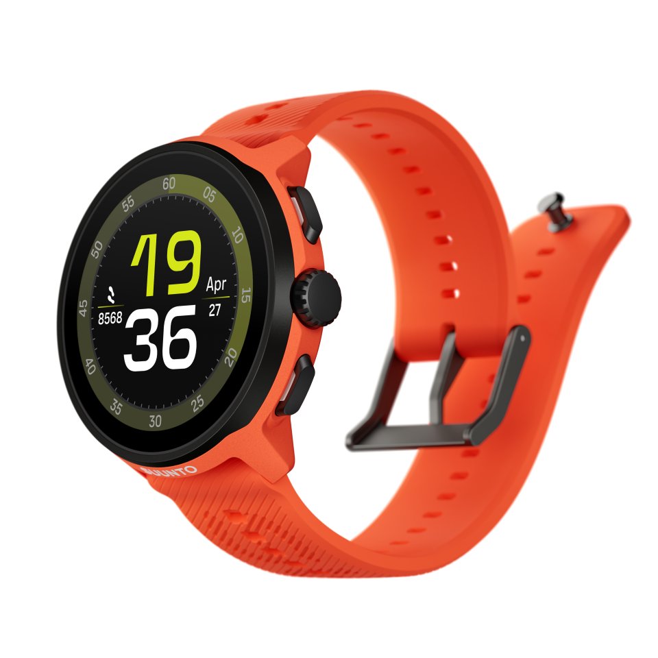 Suunto Run urheilukello, 46 mm, Coral silikonirannekkeella