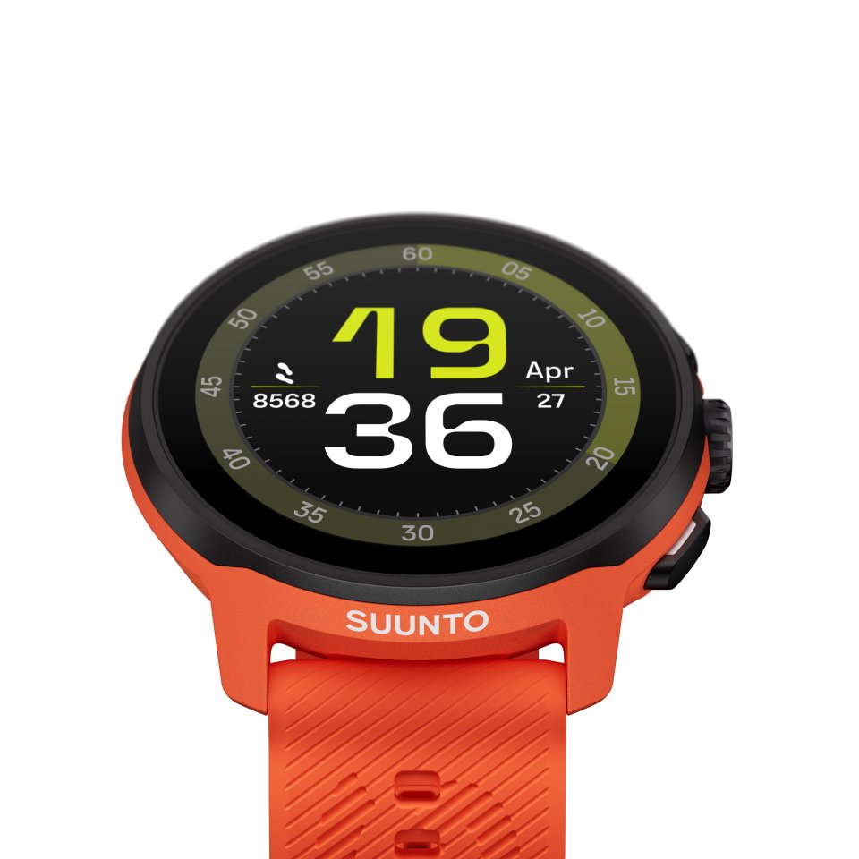 Suunto Run urheilukello, 46 mm, Coral silikonirannekkeella