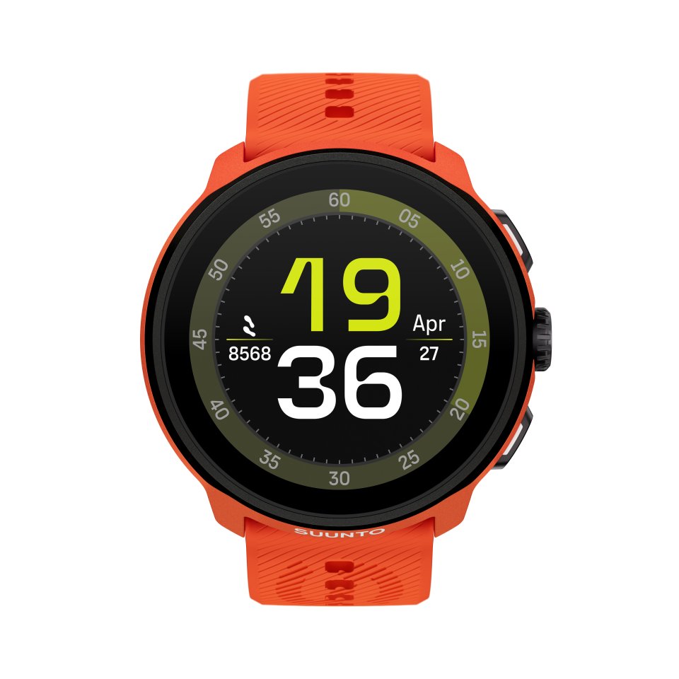 Suunto Run urheilukello, 46 mm, Coral silikonirannekkeella