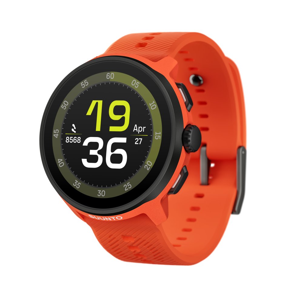 Suunto Run urheilukello, 46 mm, Coral silikonirannekkeella