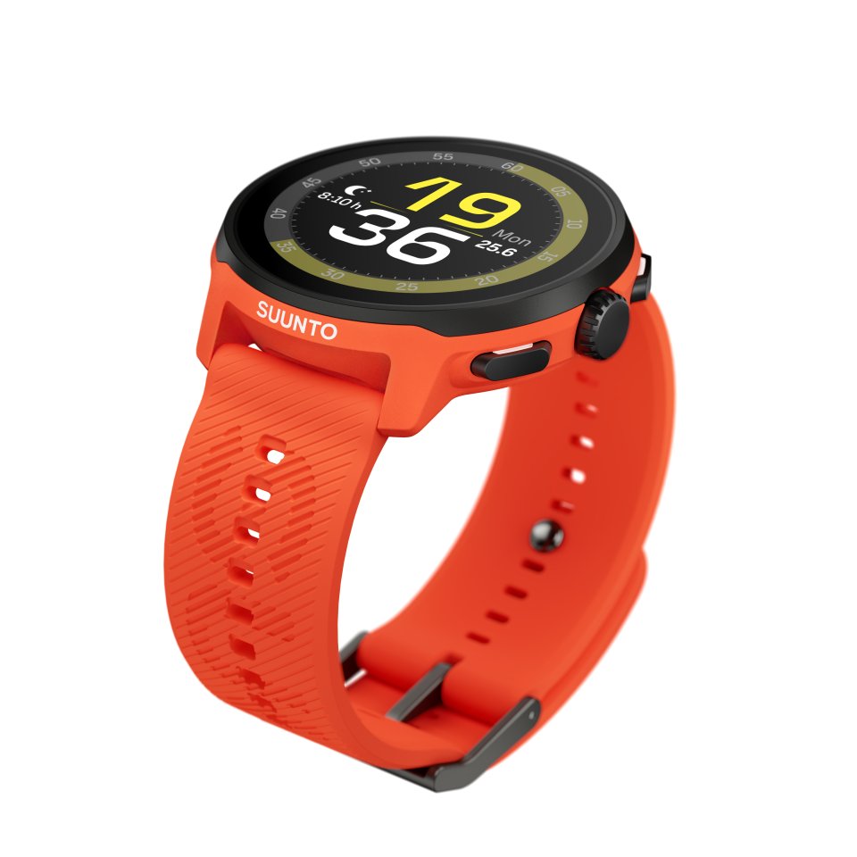 Suunto Run urheilukello, 46 mm, Coral silikonirannekkeella