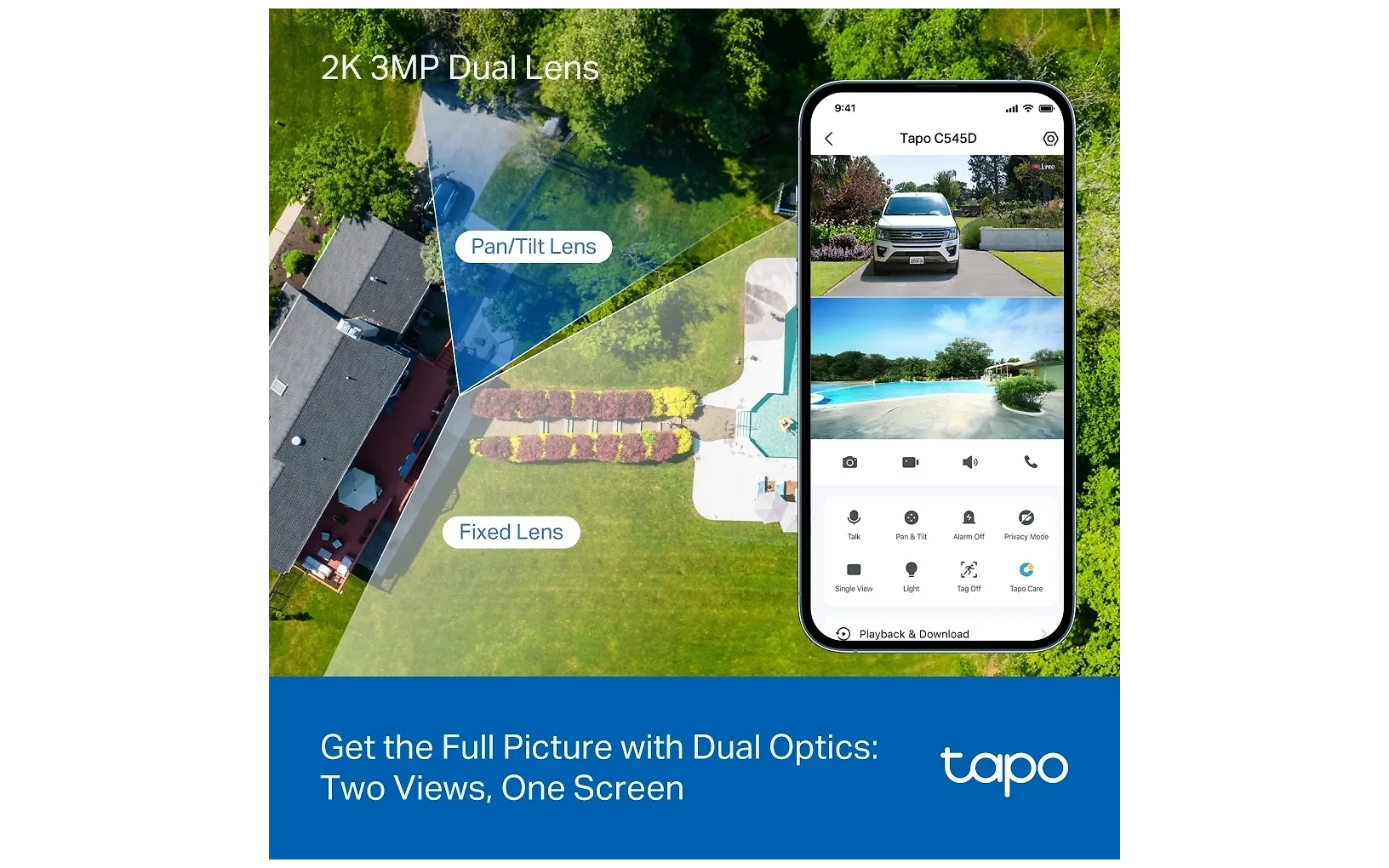 TP-Link Tapo C545D dual valvontakamera ulkokäyttöön