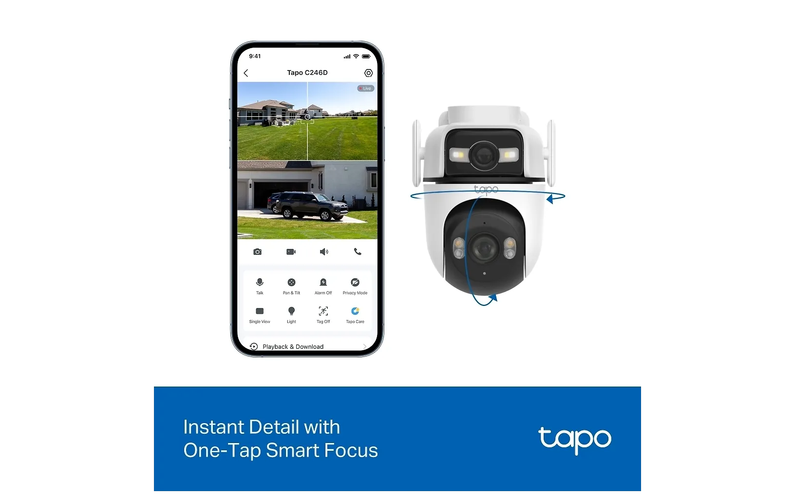 TP-Link Tapo C545D dual valvontakamera ulkokäyttöön