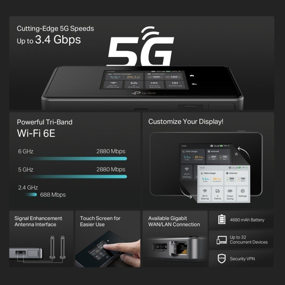 TP-LINK M8550 5G Mobile Wi-Fi 6E mobiilireititin