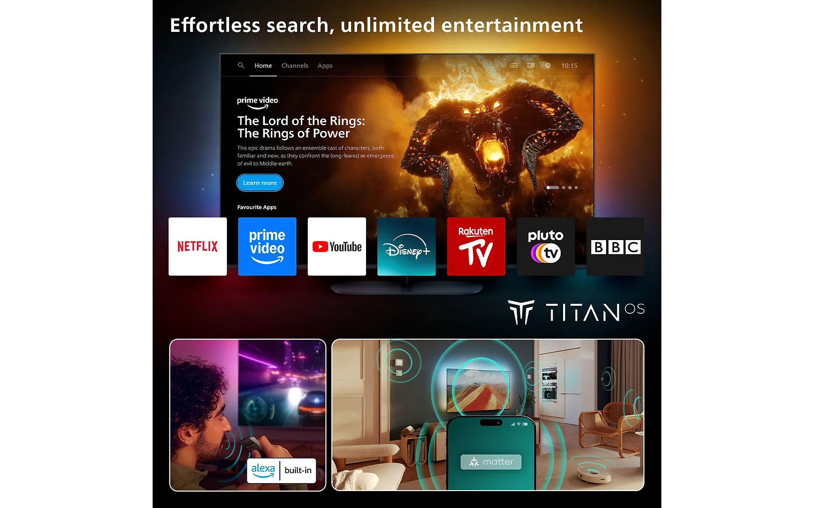 Philips 43" PUS8600 – 4K QLED Ambilight TV
