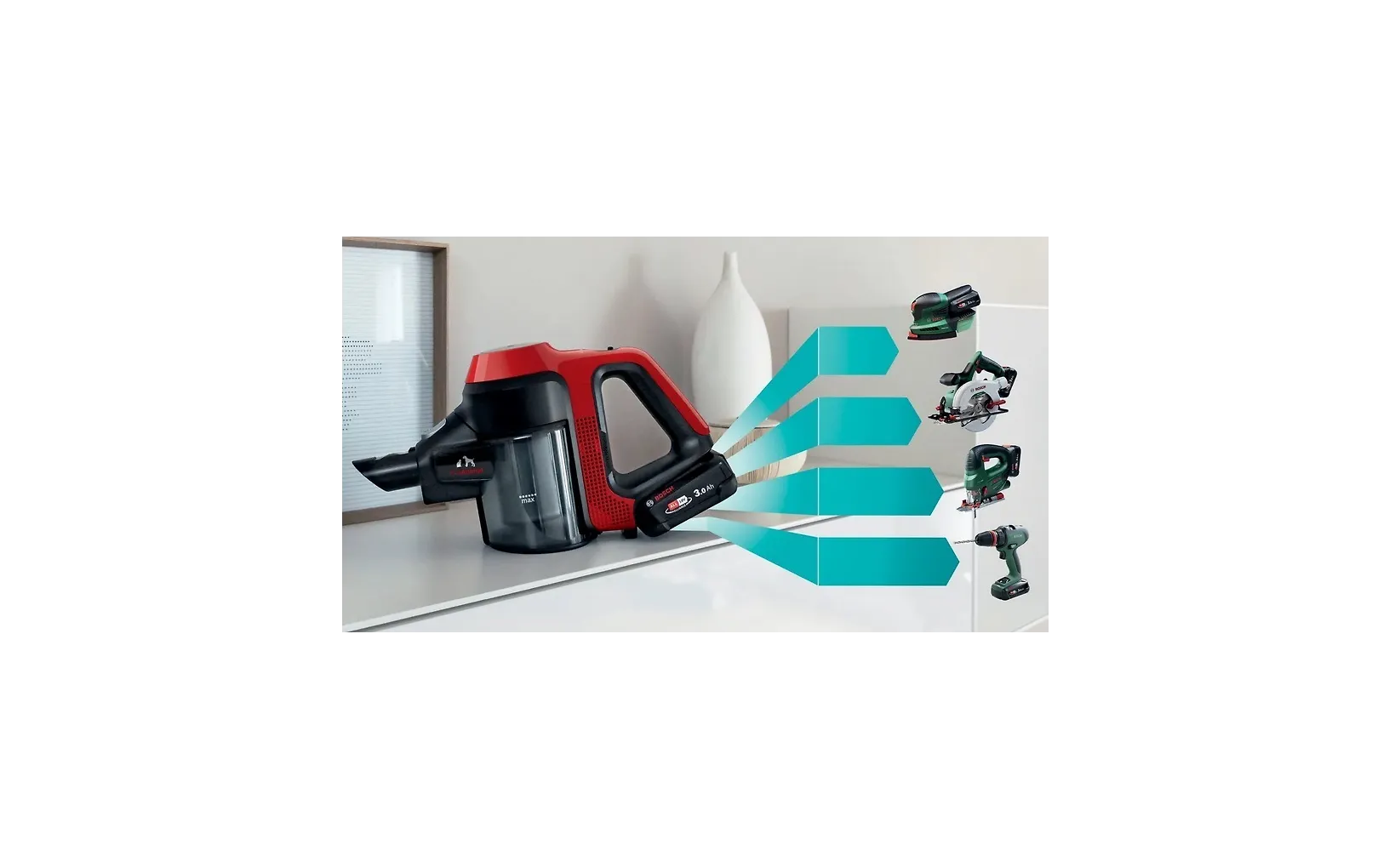 Bosch Unlimited 7 ProAnimal BCS711PET skaftdammsugare, röd