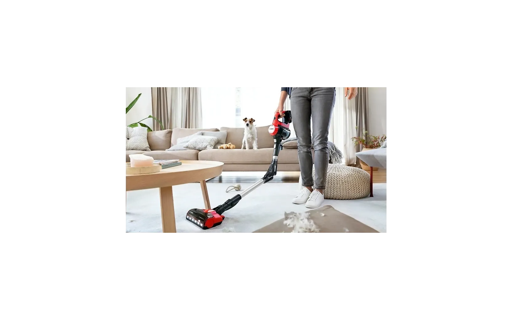 Bosch Unlimited 7 ProAnimal BCS711PET skaftdammsugare, röd