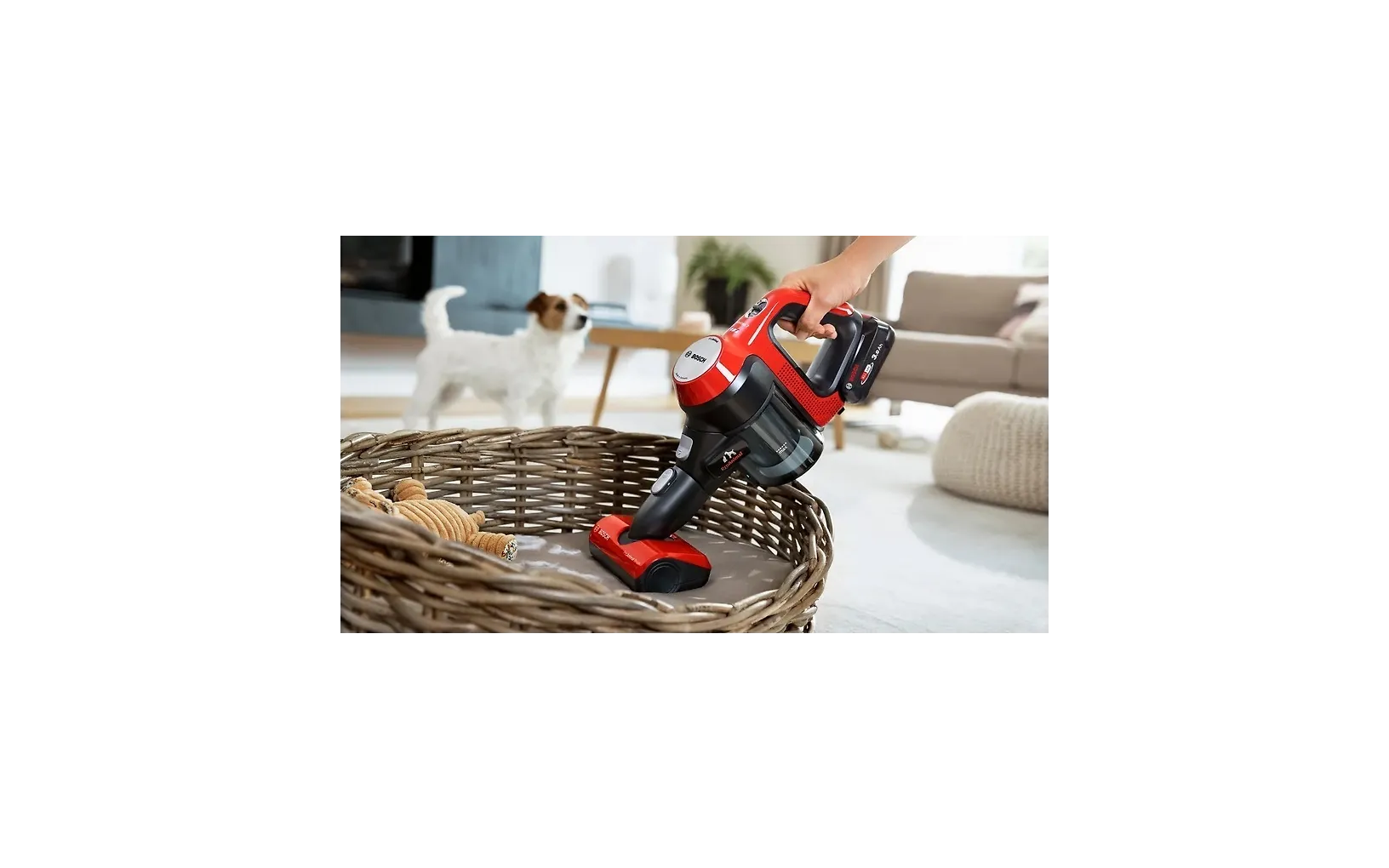 Bosch Unlimited 7 ProAnimal BCS711PET skaftdammsugare, röd