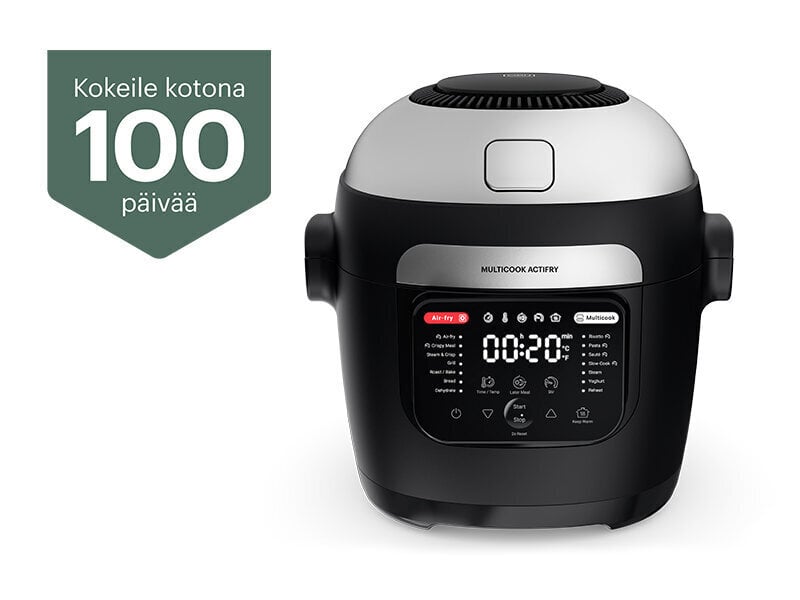 OBH Nordica Multicook Actifry monitoimikeitin ja airfryer, 6 l, musta