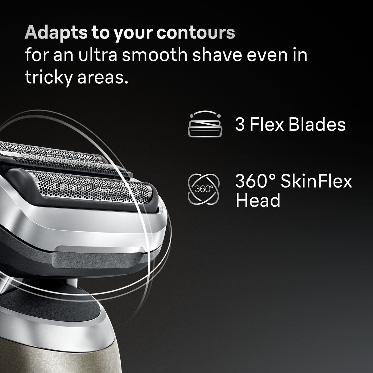 Braun Series 7, 72-C1200S Wet&Dry -parranajokone partatrimmerilisäosalla – kuva 3