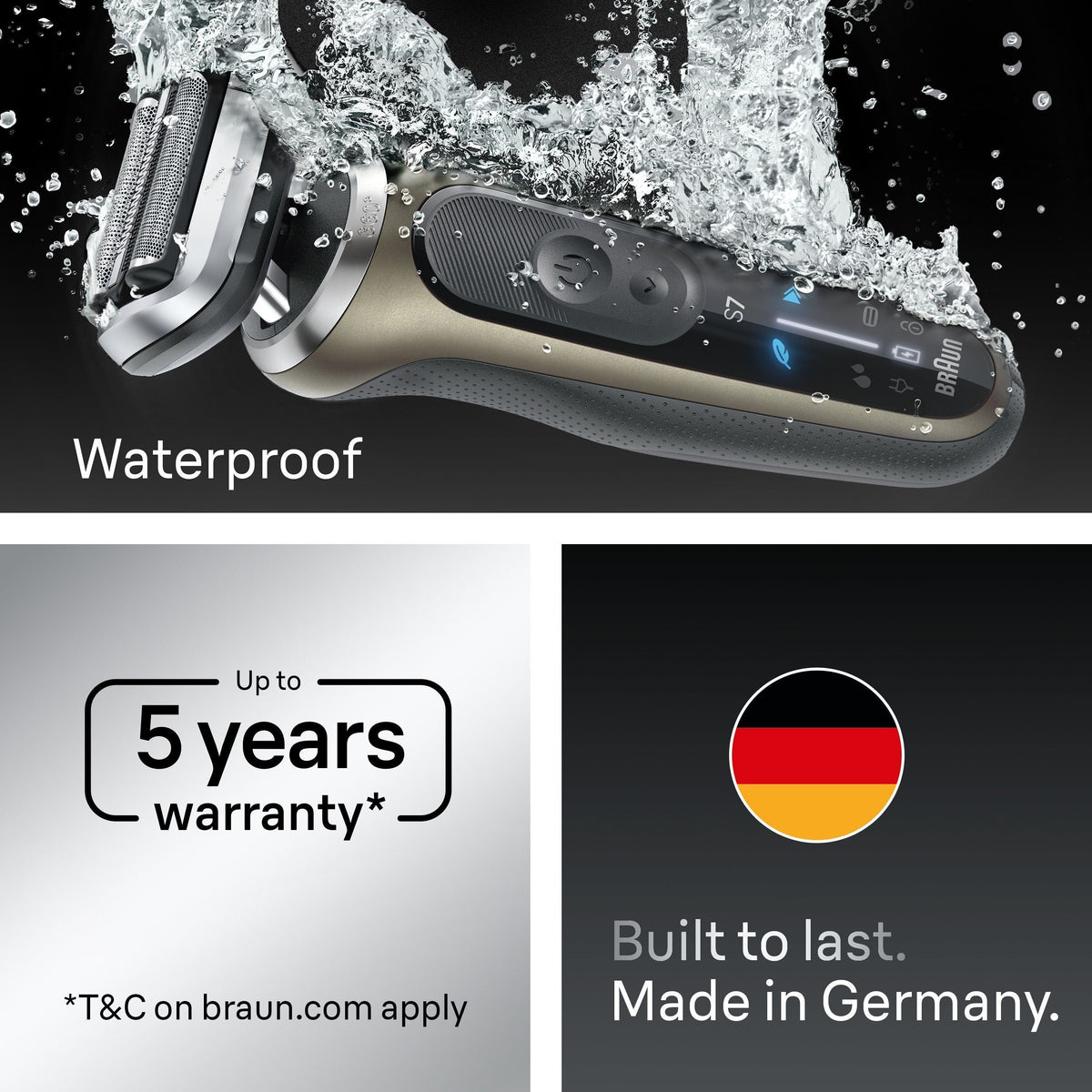 Braun Series 7, 72-C1200S Wet&Dry -parranajokone partatrimmerilisäosalla – kuva 6