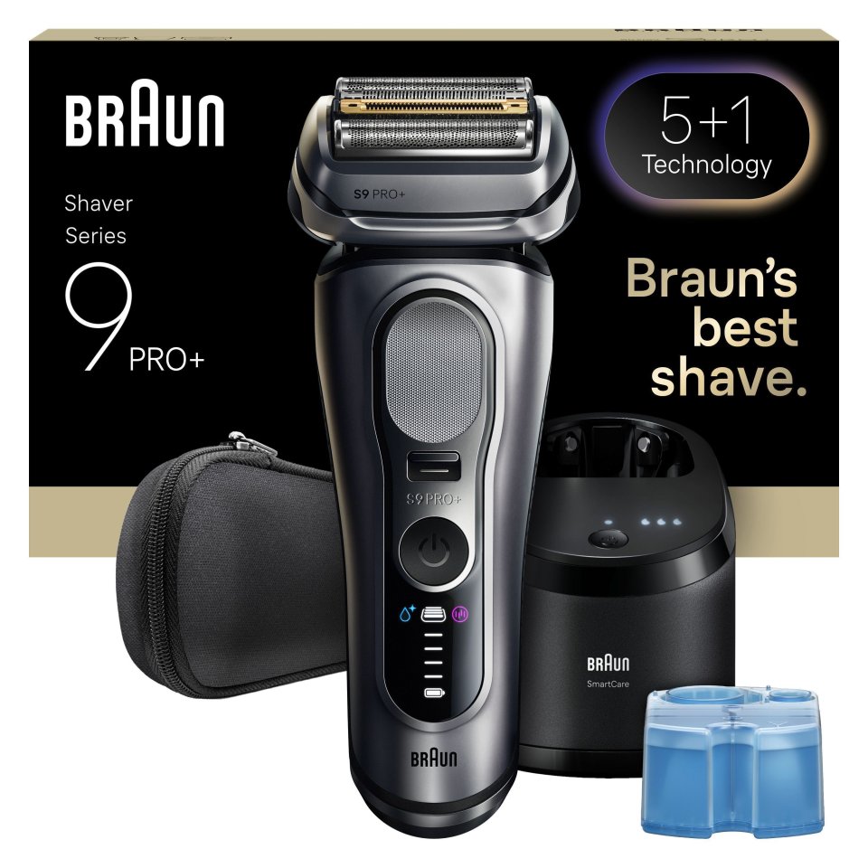 Braun Series 9 PRO+ 9667CC Wet&Dry -Pro SensoAdapt parranajokone SmartCare-asemalla, Hopea