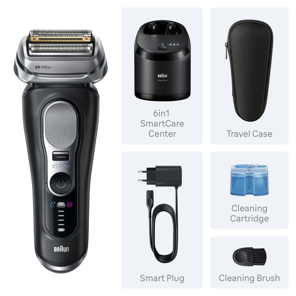 Braun Series 9 PRO+ 9660CC Wet&Dry -Pro SensoAdapt parranajokone SmartCare-asemalla, Musta